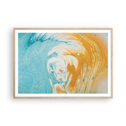 Plagát v ráme zo svetlého duba - Pastelový vír - 100x70 cm