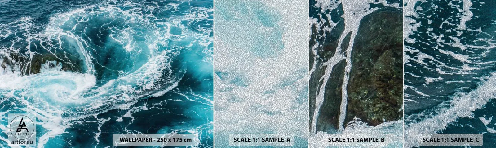 Vzorka fototapety Premium Sand - Brána do vnútra Zeme - More, Abstrakcia, Kus - 100x30 cm