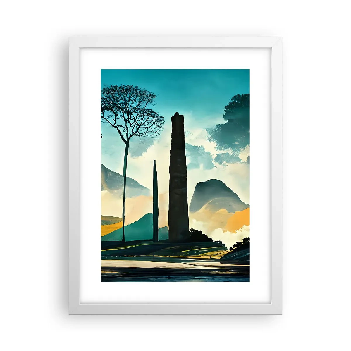 Plagát v bielom ráme - Vyššie a vyššie - 30x40 cm
