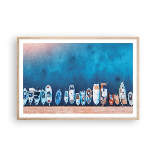 Plagát v ráme zo svetlého duba - V rade za sebou - 91x61 cm