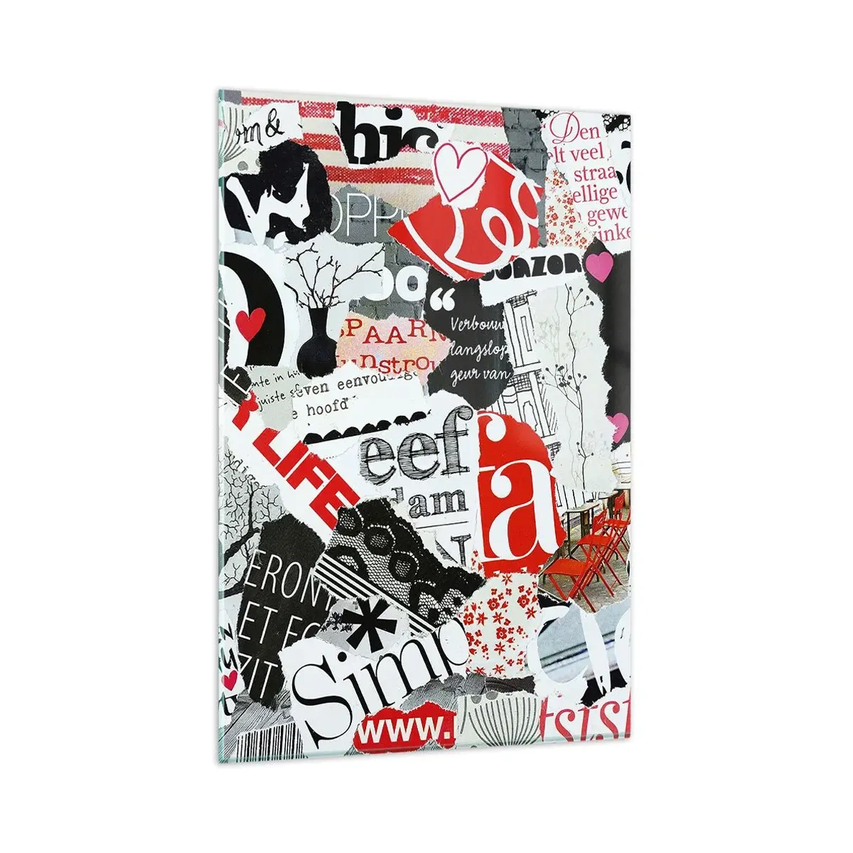 Obraz na skle - Hipsterská koláž - 80x120 cm