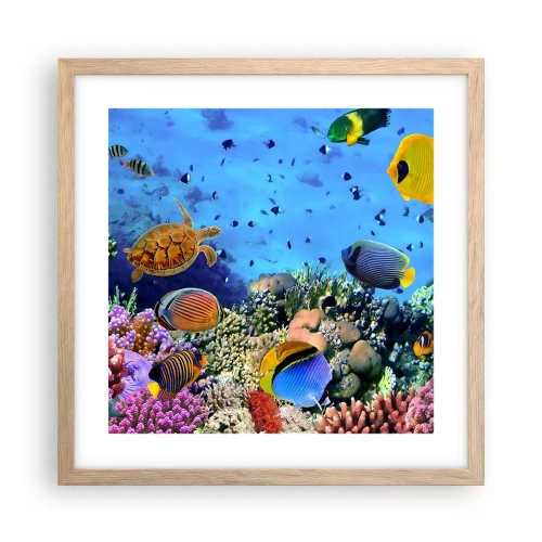 Plagát v ráme zo svetlého duba - Čo vieme o živote… - 40x40 cm