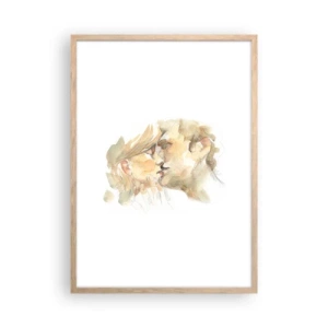 Plagát v ráme zo svetlého duba - Nájdená polovica? - 50x70 cm