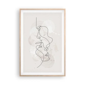 Plagát v ráme zo svetlého duba - Zamotaní v objatí - 61x91 cm