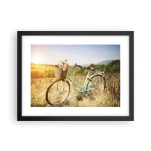 Plagát v čiernom ráme - Chvíľu tu zostanem - 40x30 cm