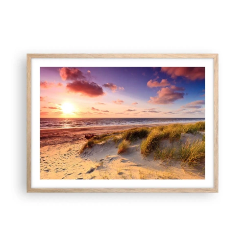 Plagát v ráme zo svetlého duba - Už letom vonia vzduch - 70x50 cm