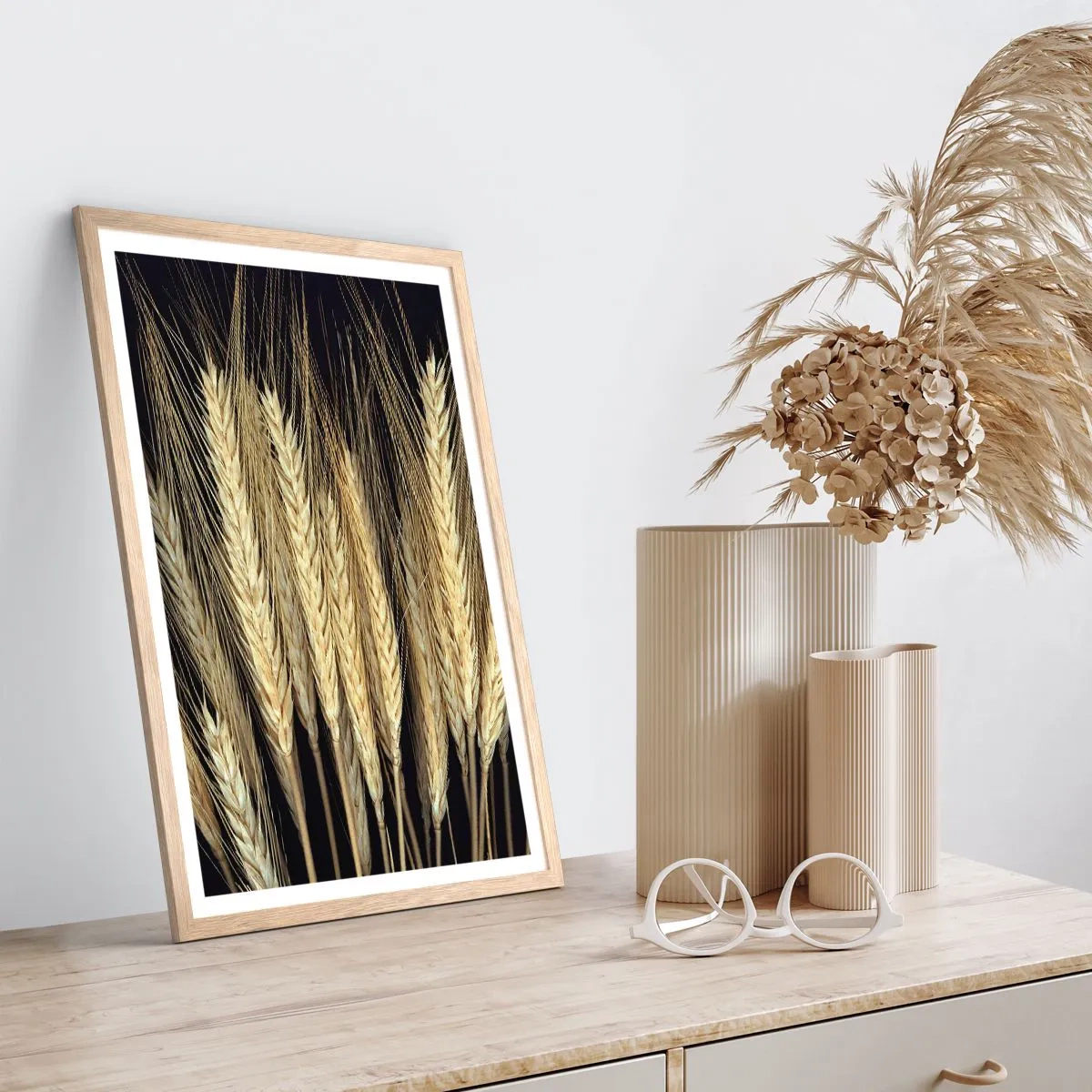 Plagát v ráme zo svetlého duba - Rustikálna mágia - 40x50 cm