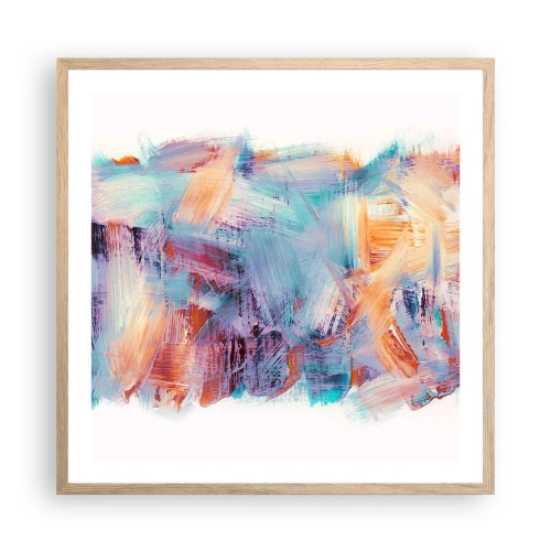 Plagát v ráme zo svetlého duba - Farebný neporiadok - 60x60 cm