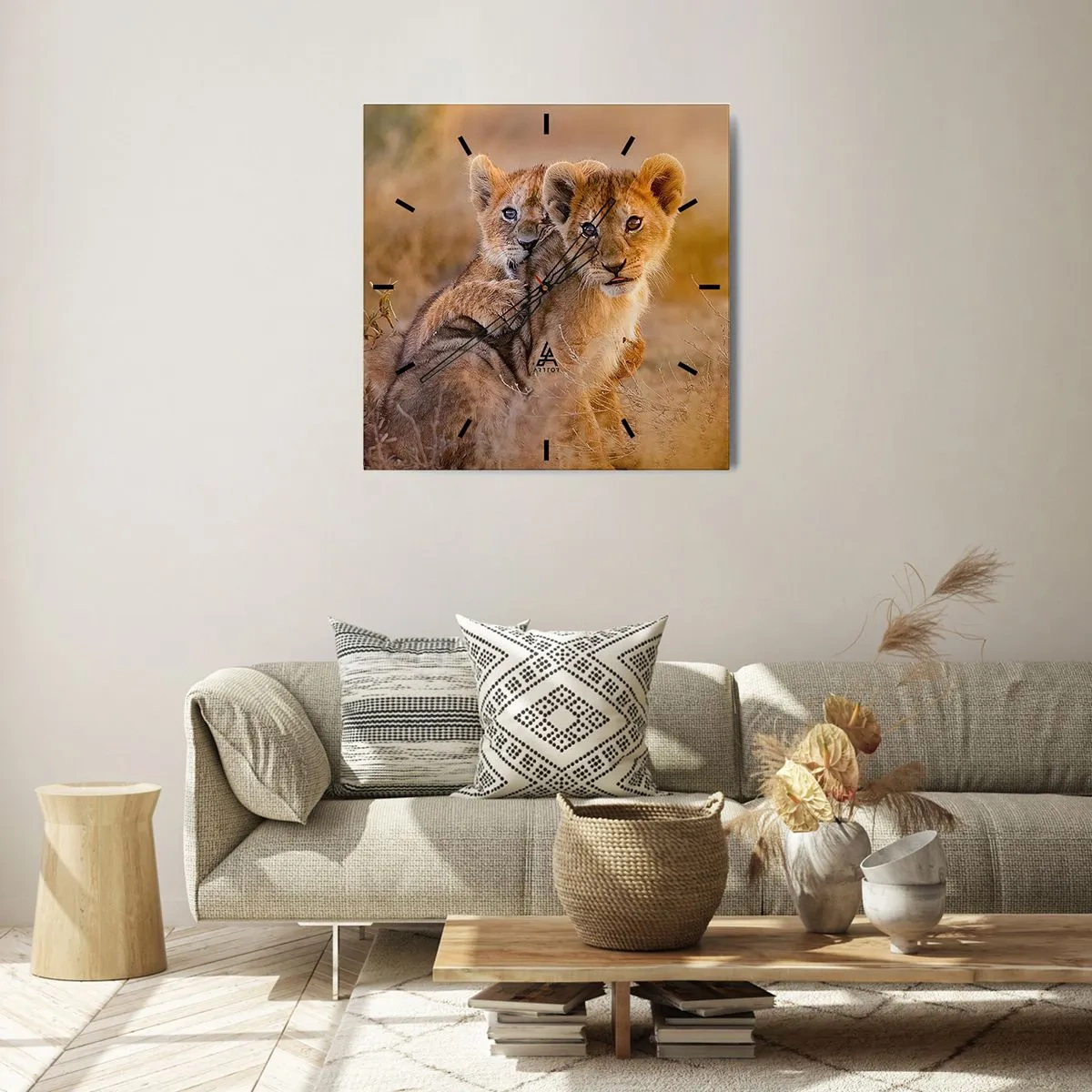 Nástenné hodiny - Nevyrušovať! Hrajme sa - 40x40 cm