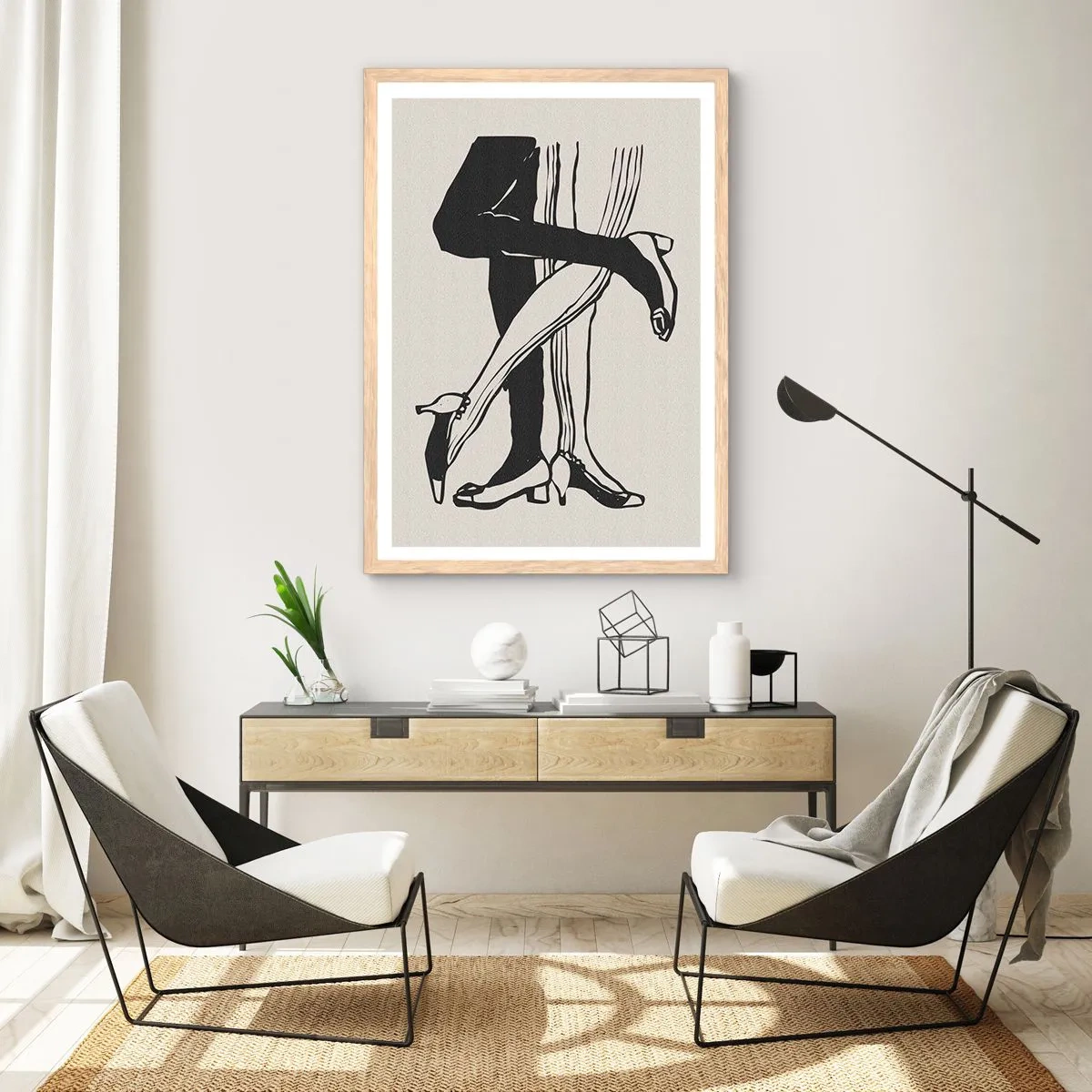 Plagát v ráme zo svetlého duba - Ženský atribút - 61x91 cm