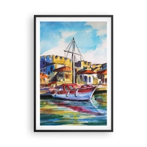 Plagát v čiernom ráme - Dúhové popoludnie - 61x91 cm