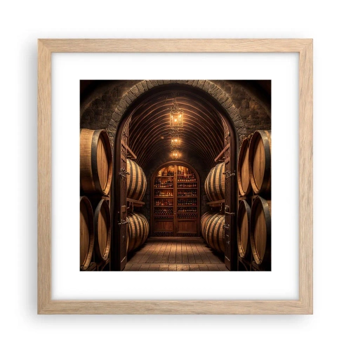 Plagát v ráme zo svetlého duba - Nádherná pivnica - 30x30 cm