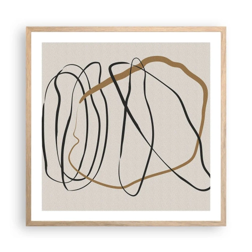 Plagát v ráme zo svetlého duba - Kompozícia – tanec v slučke - 60x60 cm