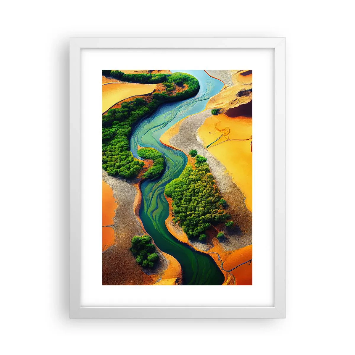 Plagát v bielom ráme - Životodarná rieka - 30x40 cm