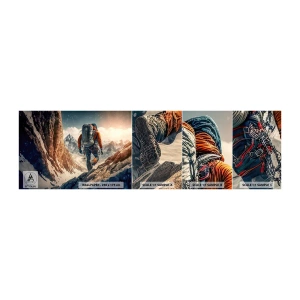 Vzorka samolepiacej fototapety Deluxe Sticker - Osamelý bojovník - Alpy, Lezenie, hory - 100x30 cm