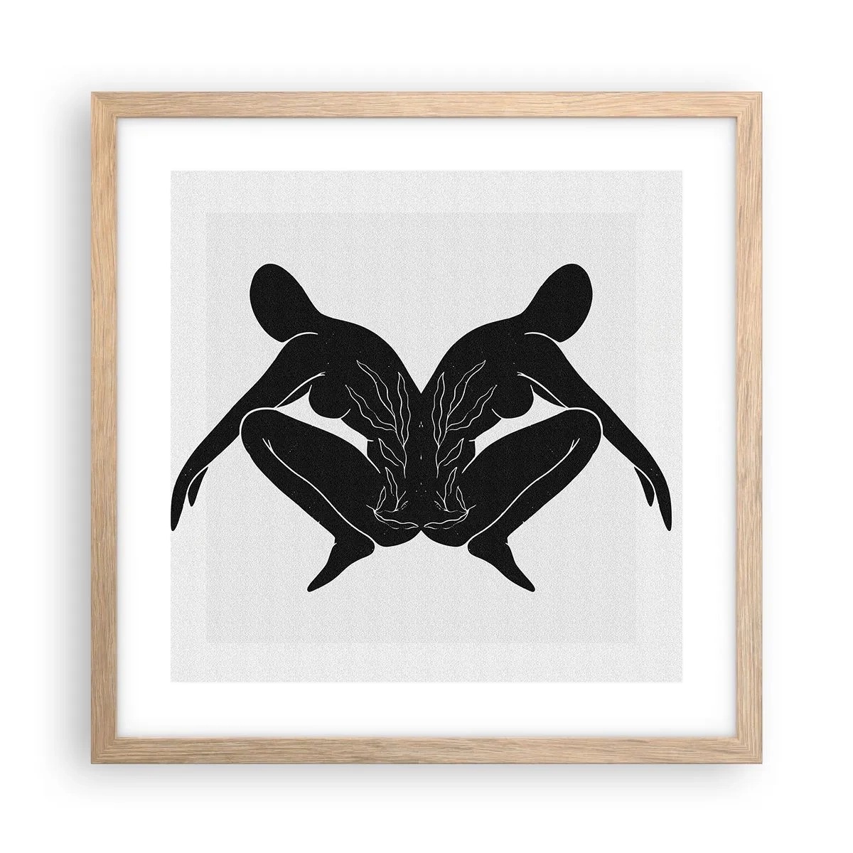 Plagát v ráme zo svetlého duba - Spoločná duša - 40x40 cm