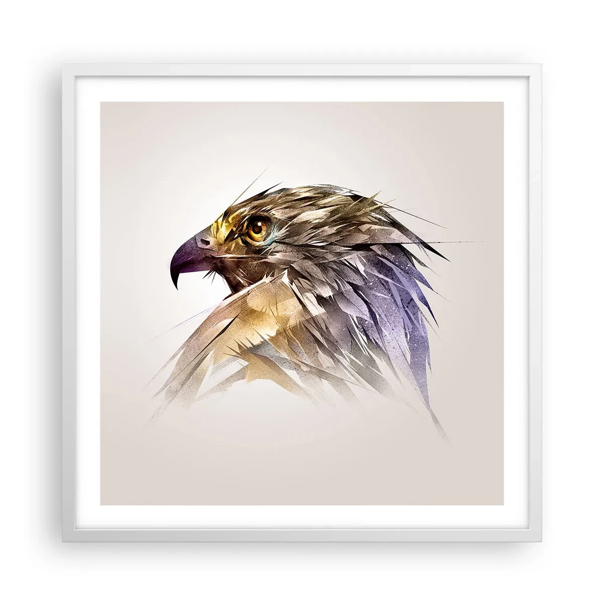 Plagát v bielom ráme - Portrét bojovníka - 60x60 cm