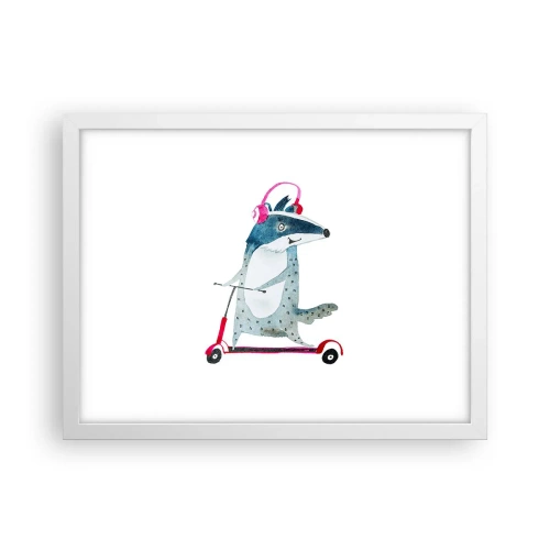 Plagát v bielom ráme - Jazvečie radosti - 40x30 cm