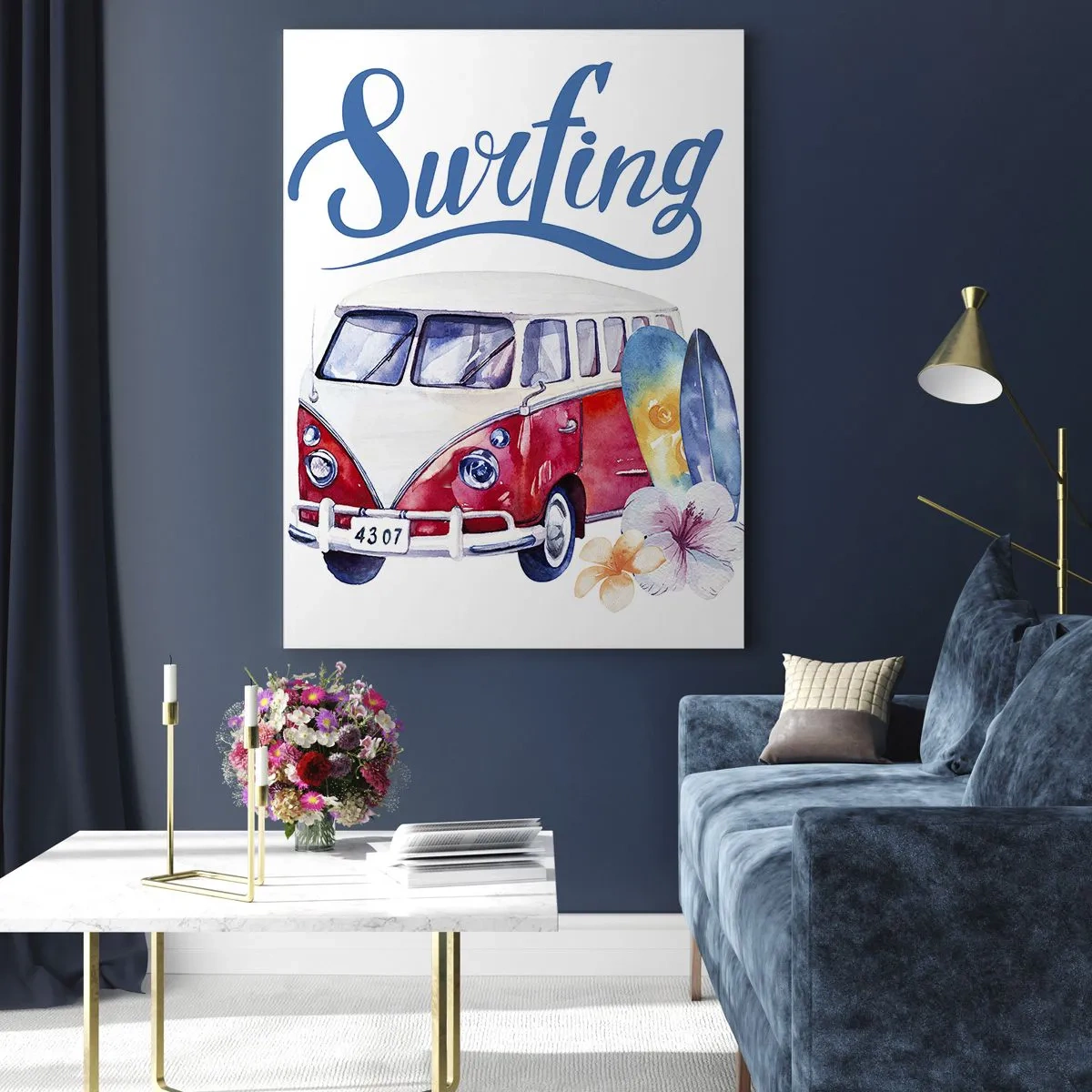 Obraz na skle - Uhorka - klasika pre surferov - 50x70 cm