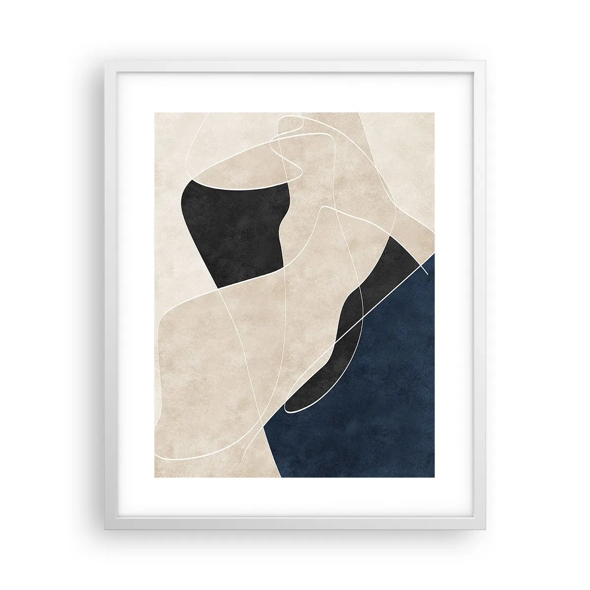 Plagát v bielom ráme - Abstraktná kompozícia – kontrast farieb - 40x50 cm