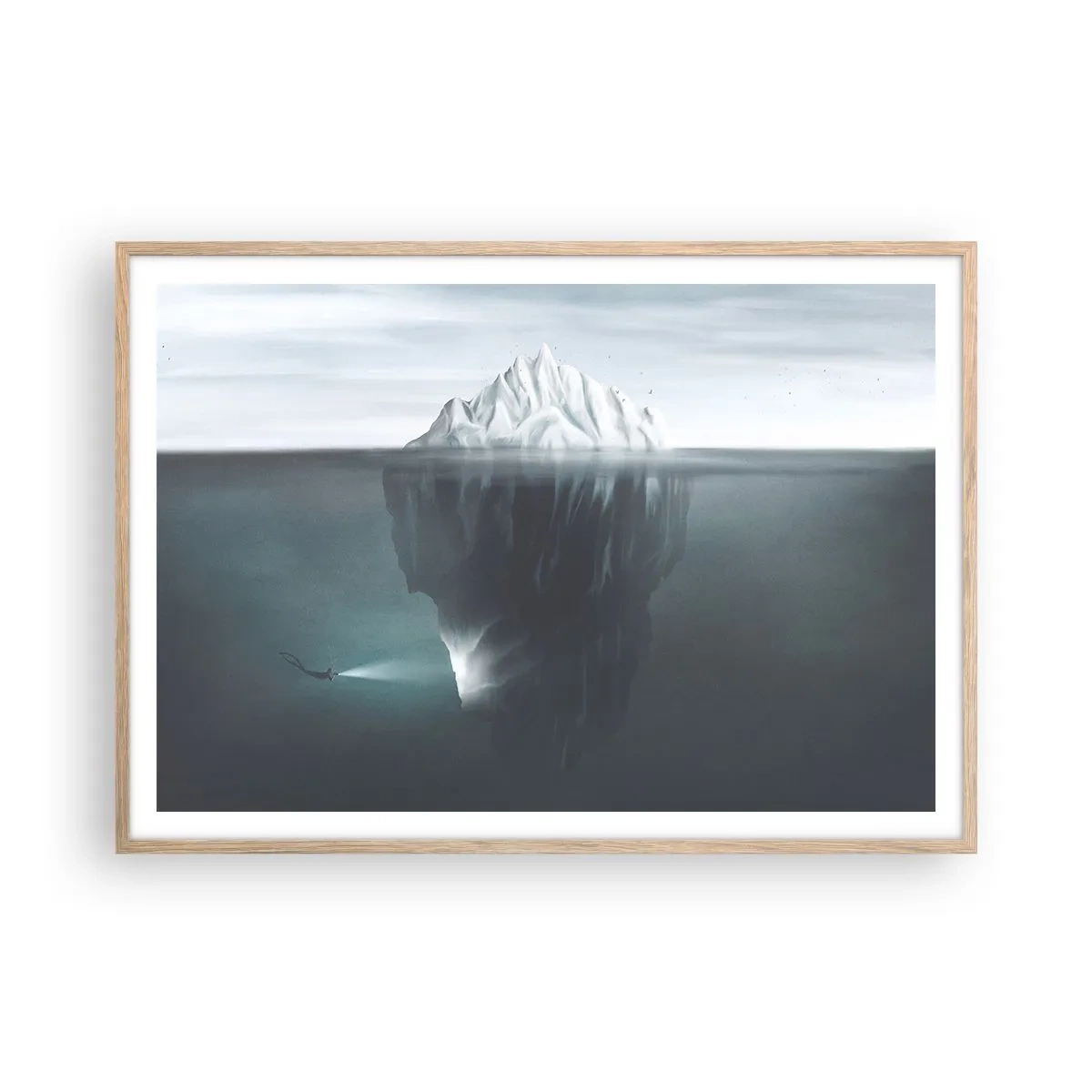 Plagát v ráme zo svetlého duba - Podvodné tajomstvo - 100x70 cm