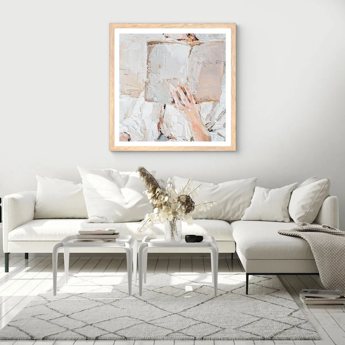 Plagát v ráme zo svetlého duba - V inom svete - 60x60 cm