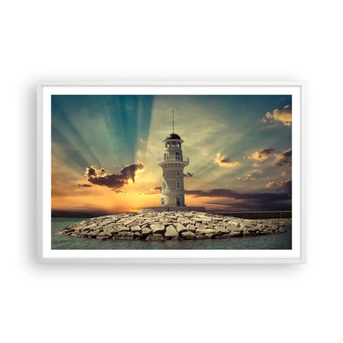 Plagát v bielom ráme - Svetlo - Dobro - Krása - 91x61 cm