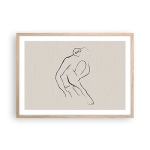 Plagát v ráme zo svetlého duba - Intímna skica - 70x50 cm