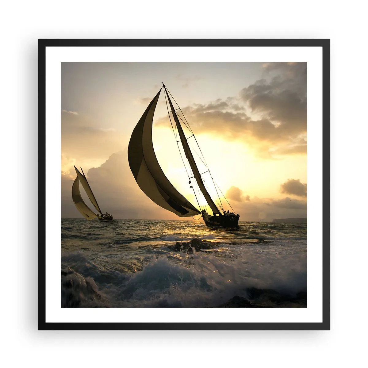 Plagát v čiernom ráme - S vetrom a proti vetru - 60x60 cm