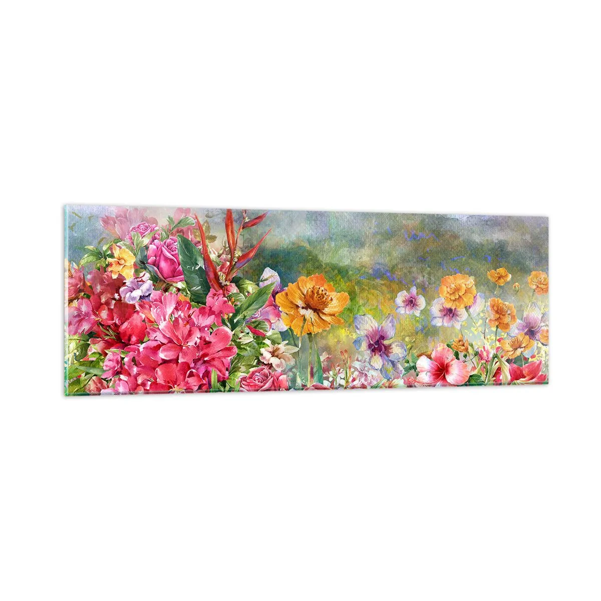 Obraz na skle - Záhrada, ktorá sa zbláznila - 90x30 cm