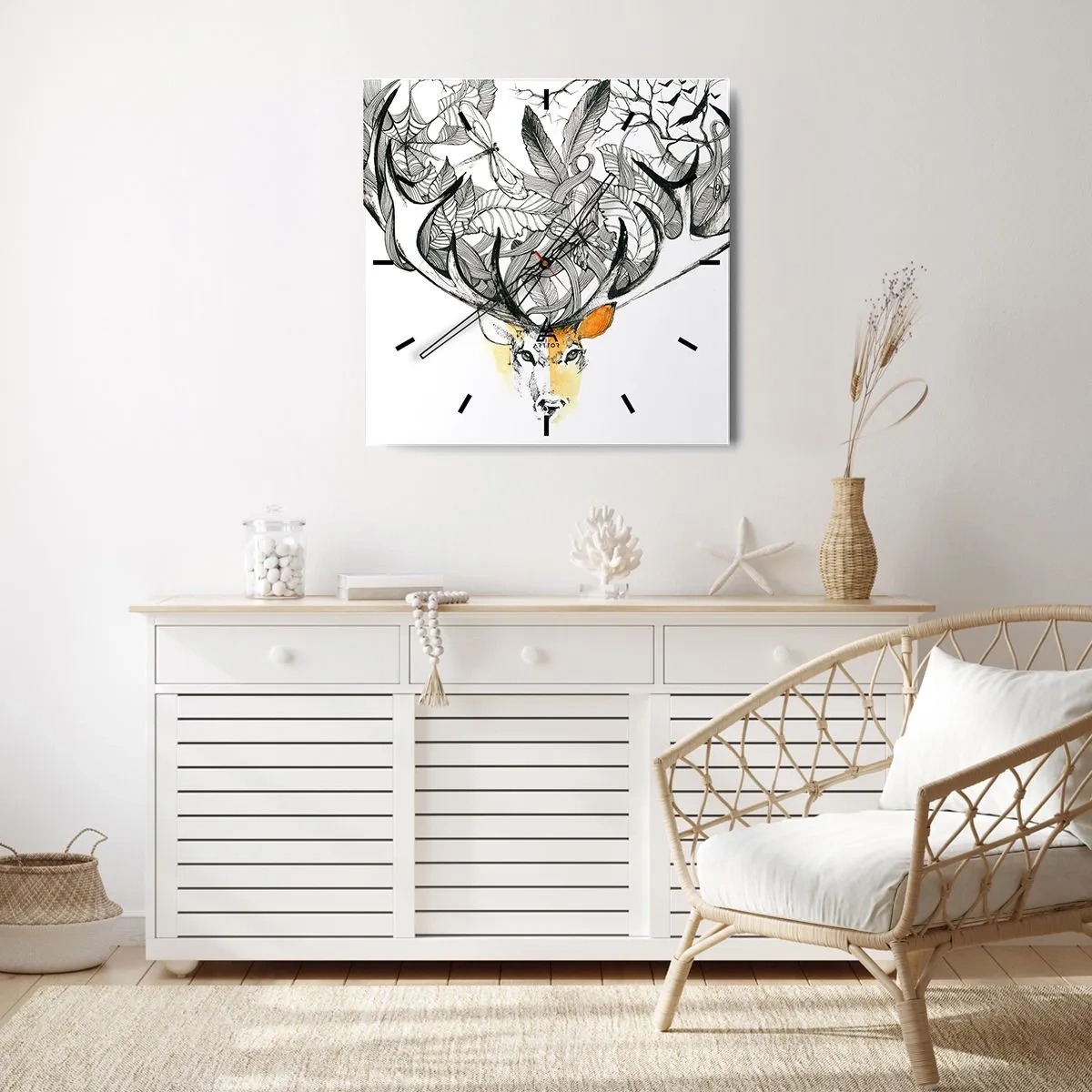 Nástenné hodiny - Rohy hojnosti - 30x30 cm