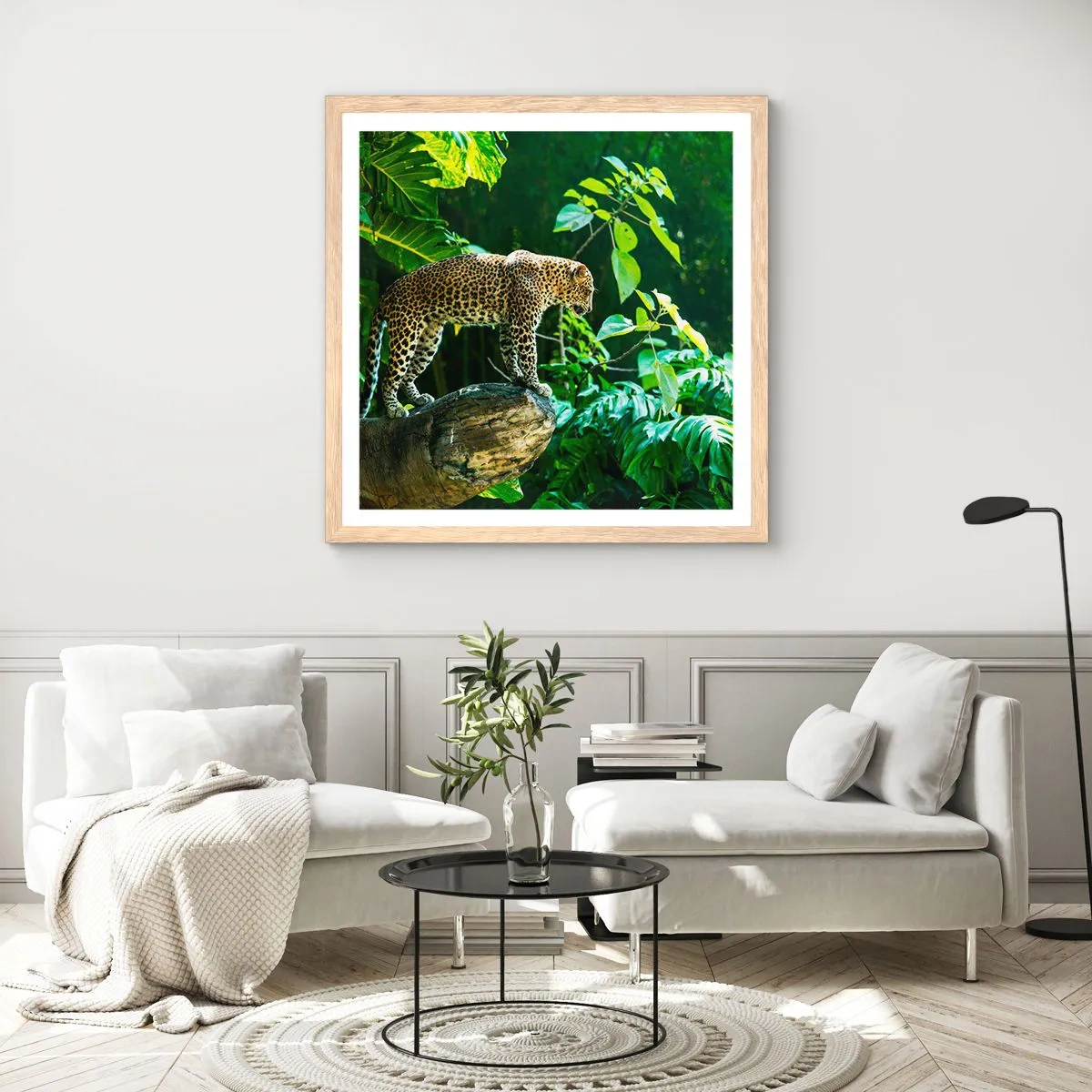 Plagát v ráme zo svetlého duba - Na lov? - 50x50 cm