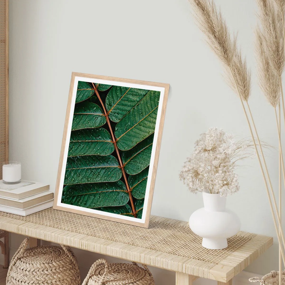 Plagát v ráme zo svetlého duba - V zelenom rytme - 70x100 cm
