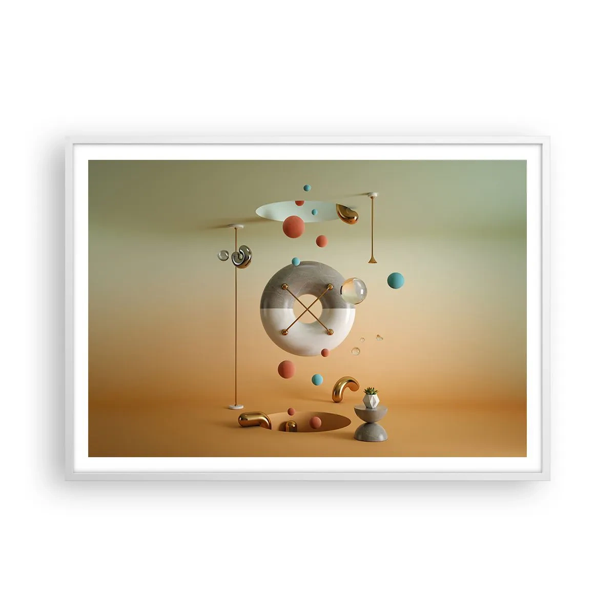 Plagát v bielom ráme - Všetko je možné - 100x70 cm