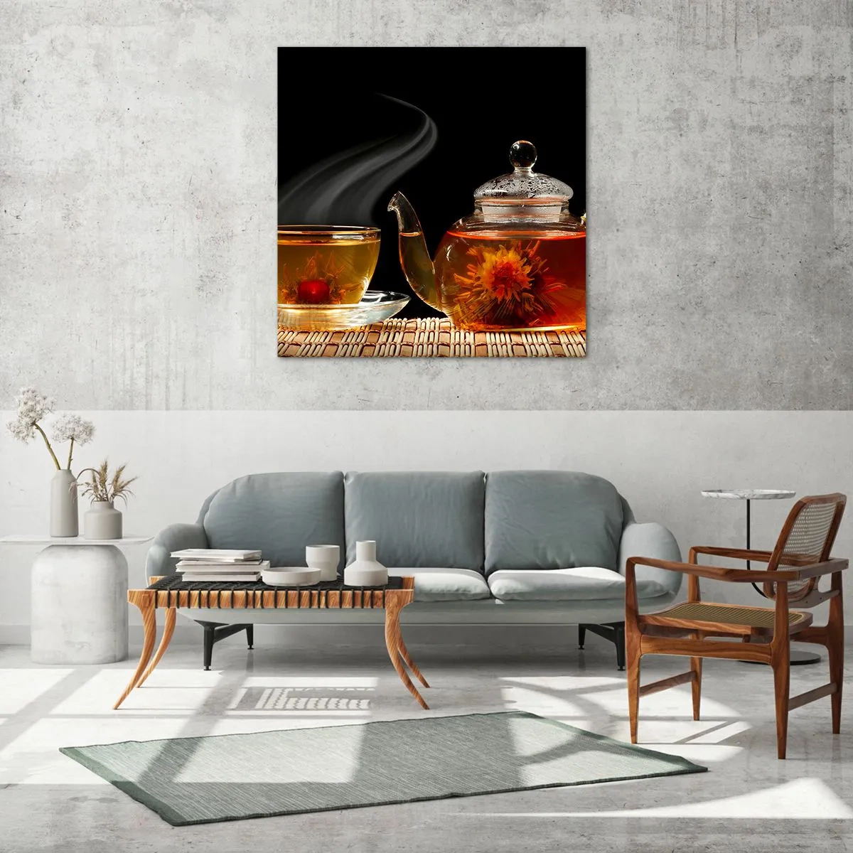 Obraz na skle - Mágia a umenie varenia čaj - 60x60 cm