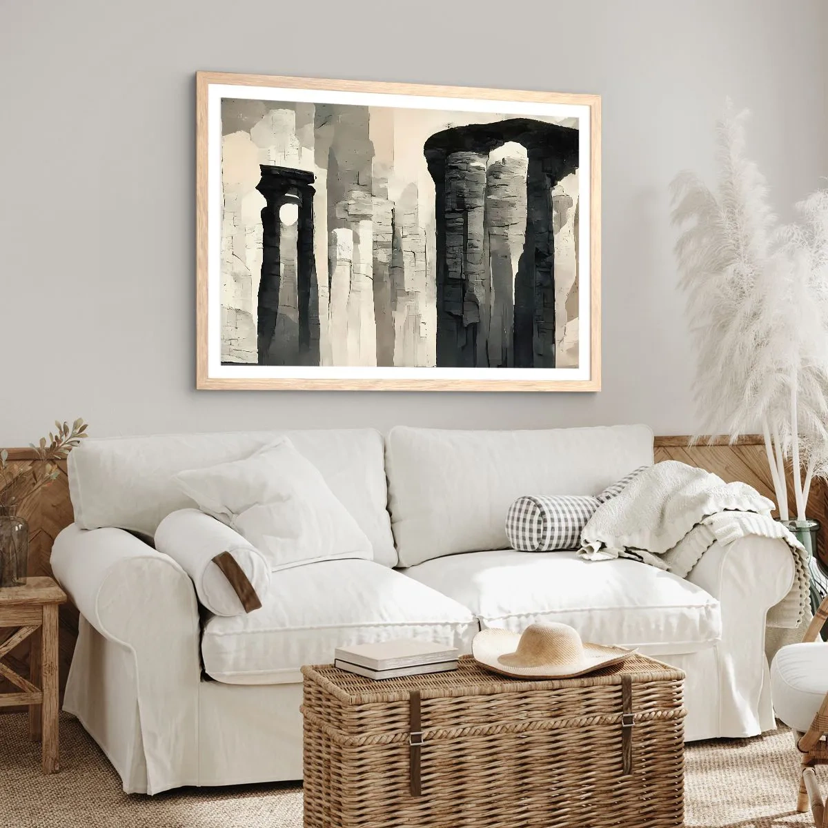 Plagát v ráme zo svetlého duba - Majestátnosť starožitnosti - 91x61 cm