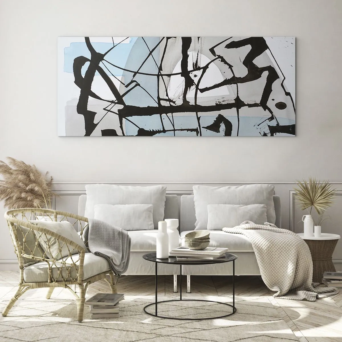 Obraz na skle - Aj napriek tomu modrý - 140x50 cm