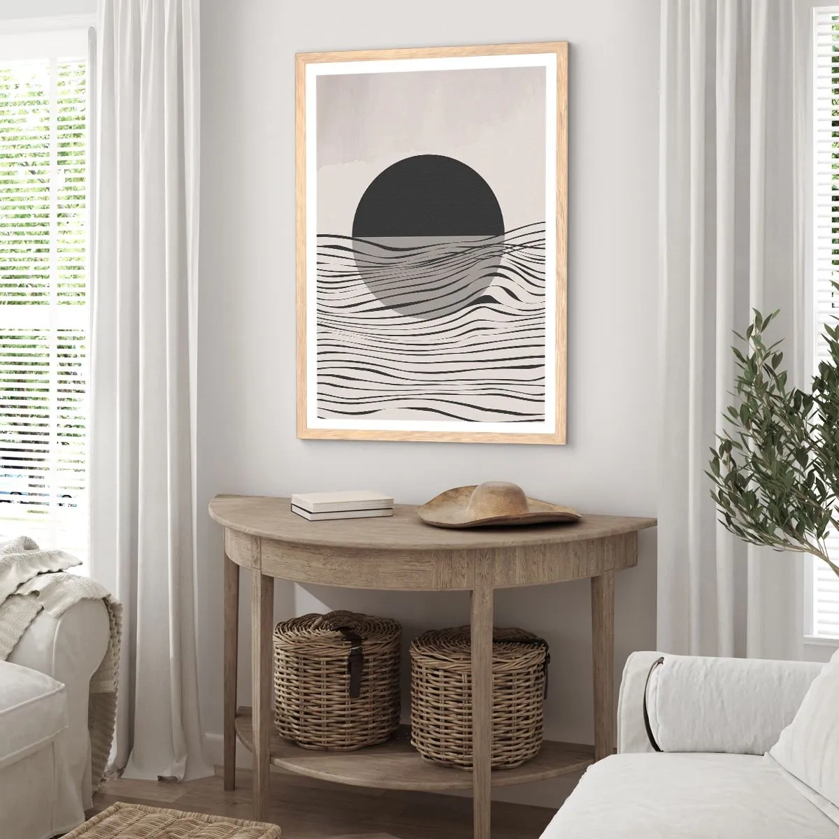 Plagát v ráme zo svetlého duba - Polovičná kompozícia - 40x50 cm