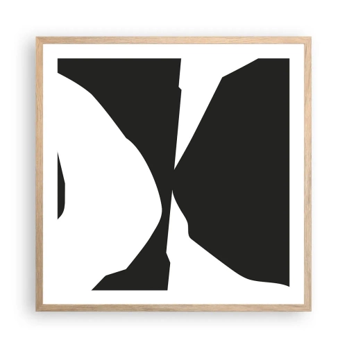 Plagát v ráme zo svetlého duba - Positive-negative - 60x60 cm
