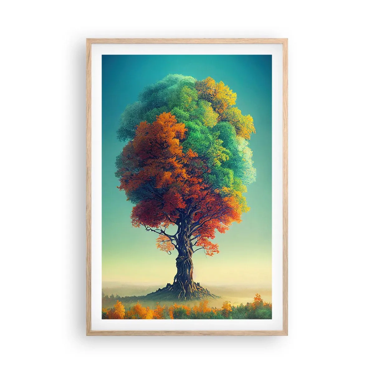 Plagát v ráme zo svetlého duba - Dub – otec prírody - 61x91 cm