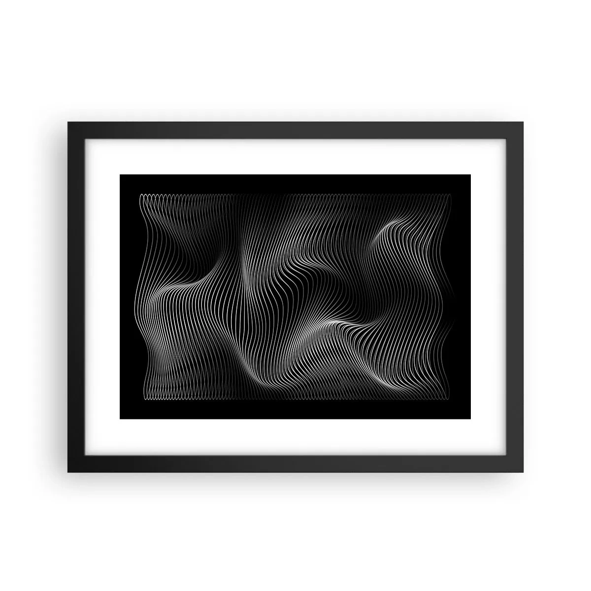 Plagát v čiernom ráme - Tanec svetla v priestore - 40x30 cm
