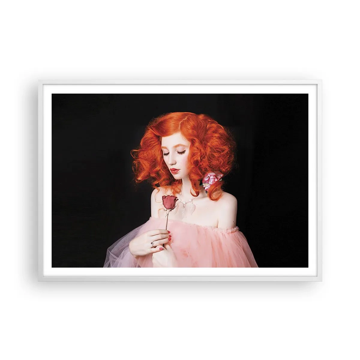 Plagát v bielom ráme - V barokovom štýle - 100x70 cm