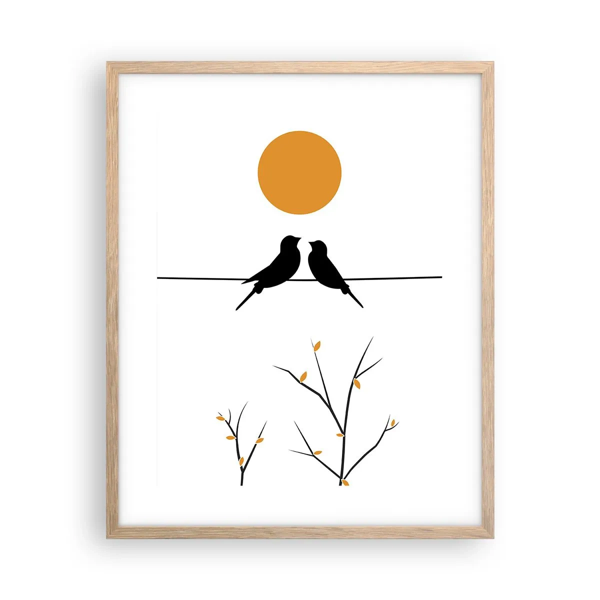Plagát v ráme zo svetlého duba - Slávičí večer - 40x50 cm