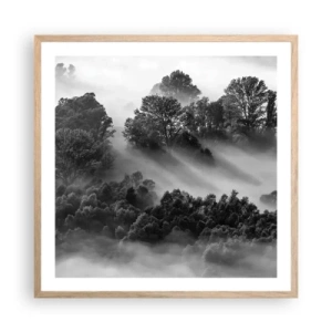 Plagát v ráme zo svetlého duba - Prebúdzanie zo spánku - 60x60 cm