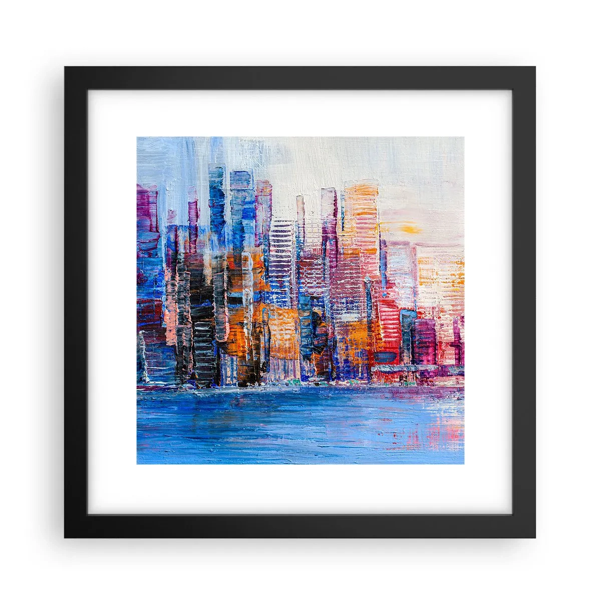 Plagát v čiernom ráme - Radostná metropola - 30x30 cm