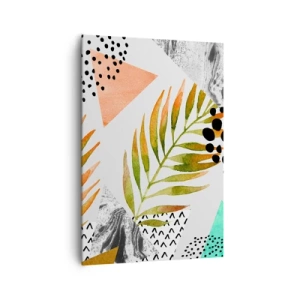 Obraz na plátne - Dekorácia s palmovým listom - 70x100 cm