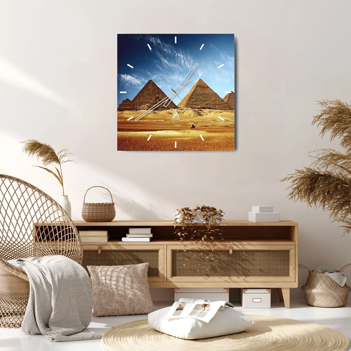 Nástenné hodiny - 40 storočí sa na vás pozerá - 40x40 cm