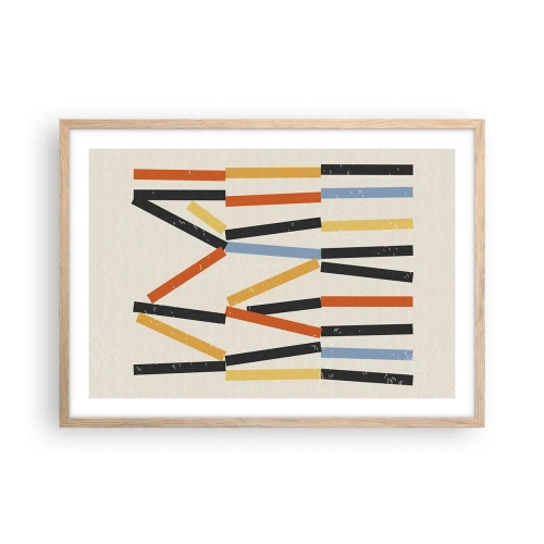 Plagát v ráme zo svetlého duba - Kompozícia na úrovni - 70x50 cm