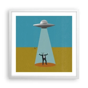 Plagát v bielom ráme - Blízke stretnutie - 50x50 cm