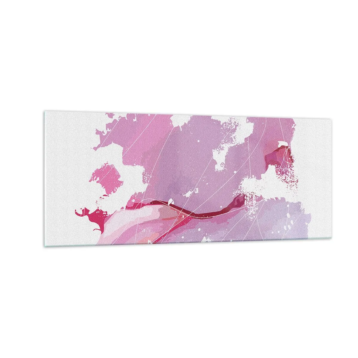 Obraz na skle - Mapa ružového sveta - 100x40 cm